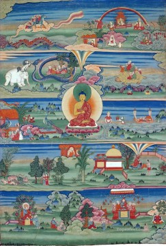 thangka Jataka Tales by Bhutanese Buddhism Oil Paintings